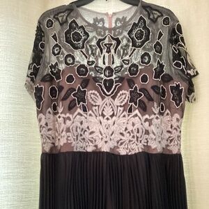 JS Collections black & ivory beaded bodice formal dress